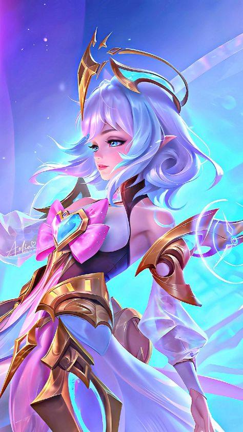 ⛩️𓂃✎⊹ 𝓜𝓵𝓫𝓫 𝓪𝓮𝓼𝓽𝓱𝓮𝓽𝓲𝓬 ☓ Angela Annual starlight skin wallpaper ꒷꒦│🥡➜ #MobileLegends #icon #edit #MLBB Really Cool Wallpapers, Skin Wallpaper, Miya Mobile Legends, Cute Photo Poses, Indoor Plant Styling, Best Friend Dates, Cute Zombie, Plant Styling, Hello Kitty Printables