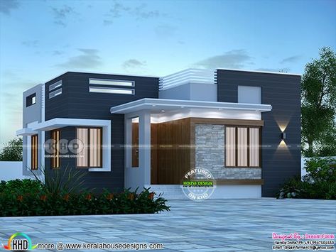 House Exterior Design One Floor, Flat Houses Modern, Single Floor House Design Kerala Style, Single Floor House Design 3 Bedroom, Simple Ground Floor House Design, Flat Modern House Design, Ground House Design, Small Flat Roof House Design, 3 Bedroom Flat House Design