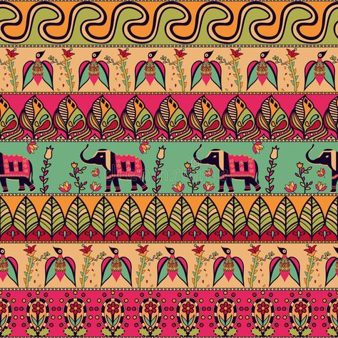 Gorgeous seamless pattern in the bohemian style.. Photo about leaves, card, ethnic, elements, indian, decorative, boho, african, hand, background, nature, fresh, bohemian - 71920784 Boho Pattern Design, Painted Photo Frames, Background Fashion, Boho Background, African Inspired Decor, Rajasthani Art, Free Wallpaper Backgrounds, Easy Mandala Drawing, Boho Art Drawings