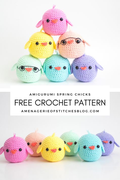 Easy Kawaii Crochet, Quick And Easy Crochet Amigurumi, Crochet Baby Chick Pattern, Crochet Baby Chick, Baby Chick Crochet Pattern, Crochet Chicks Free Pattern, Stressball Crochet Pattern, Crochet Spring Patterns Free, Crochet Squishmallow Pattern Free