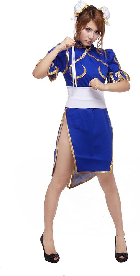 Amazon.com: OURCOSPLAY Women's Superior Street Fighter Chun Li Cosplay Costume 3Pcs Set (Women S) Blue : Clothing, Shoes & Jewelry Cosplay Chun Li, Street Fighter Anime, Street Fighter Chun Li, Street Fighter Cosplay, Chun Li Cosplay, Chun Li Street Fighter, Street Fighter Characters, Overwatch Cosplay, Adult Pajamas