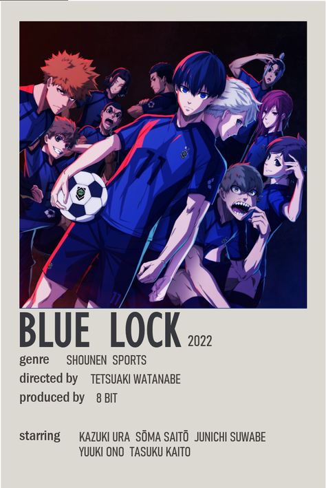 Blue Lock minimalist poster | Minimalist Polaroid Anime Poster Blue Lock Anime, Karakter Minecraft, Anime Wall Prints !!, Anime Suggestions, Film Anime, Poster Anime, Animes To Watch, Anime Movie, Anime Printables