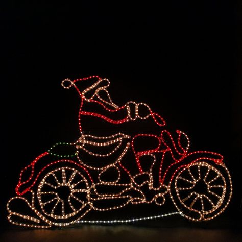 Merry Christmas Signs, Motorcycle Christmas, Outdoor Holiday Decorations, Christmas Motifs, Motorcycle Decor, On Motorcycle, Santa Head, Reindeer Decorations, Halloween Inflatables