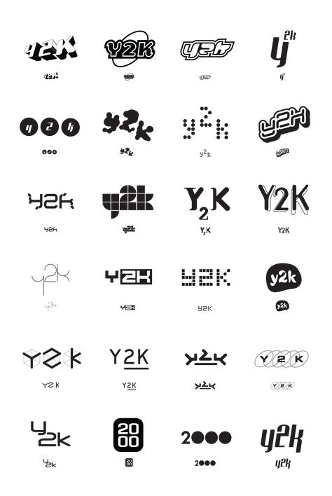 Y2K Aesthetic Institute on Behance Brand Logos Aesthetic, Y2k Design Aesthetic, Logo Tipografi, Y2k Designs, Y2k Poster, Aesthetic Typography, Typographie Logo, Alphabet Graffiti, Y2k Design