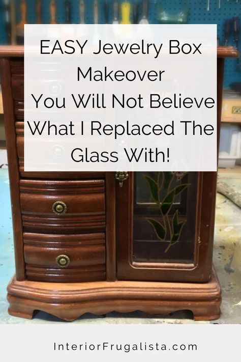 Thrift Store Jewelry Box Makeover, Upcycling, Farmhouse Jewelry Box, Decorating Jewelry Boxes Diy, Restore Jewelry Box Vintage, Redo Old Jewelry Box, Decopage Jewelry Box, How To Paint A Jewelry Box Ideas, Diy Small Jewelry Box Projects