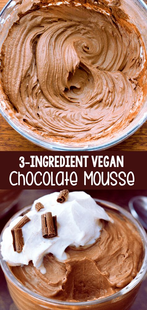 How to make easy vegan chocolate mousse, the best healthy vegan dessert Gluten Free Dairy Free Chocolate Mousse, Chocolate Coconut Mousse, Vegan And Gluten Free Dessert Recipes, Easy Cacao Dessert, Healthy Vegan Chocolate Desserts, Mousse Recipes Healthy, Easy Vegan Pudding, Easy Vegan Gf Dessert, Healthy Chocolate Mousse Easy