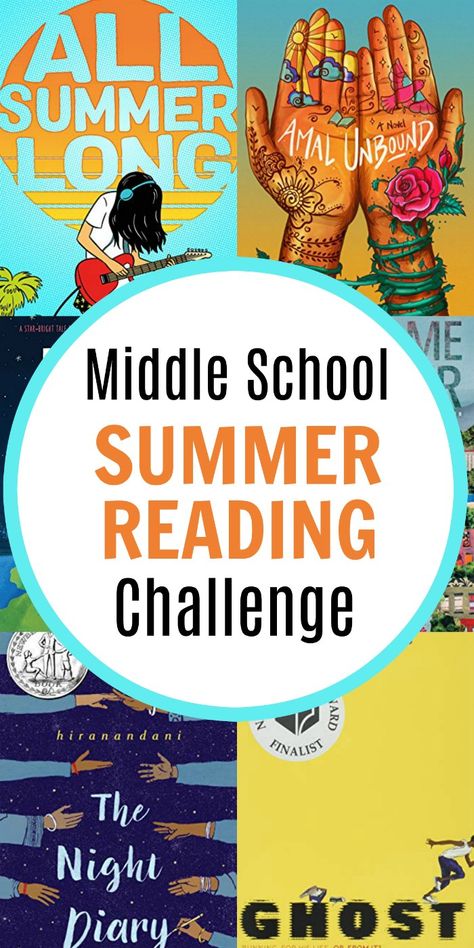 I have two middle schoolers in my house this summer! And I feel the need to create a summer reading challenge for these boys! | Mommy Evolution Middle School Reading, Middle School Reading Challenge, Summer Reading Challenge For Teens, Easy Chapter Books, Middle School Literacy, Clean Reads, Summer Reading Challenge, Middle School Libraries, Book Clubs