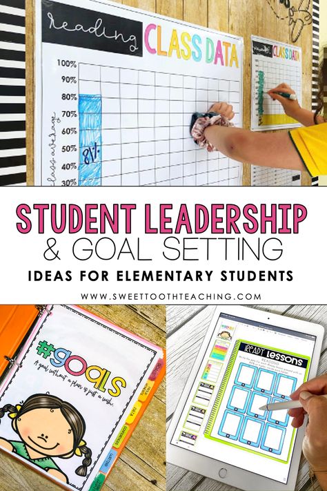 Classroom Goals Display Data Walls, Data Walls Elementary Classroom, Student Goal Setting Elementary Data Binders, Elementary Student Leadership Ideas, Goal Setting With Students, Data Tracker For Students, Classroom Data Wall Elementary, Data Charts For Classroom, Lexia Data Tracking Bulletin Board