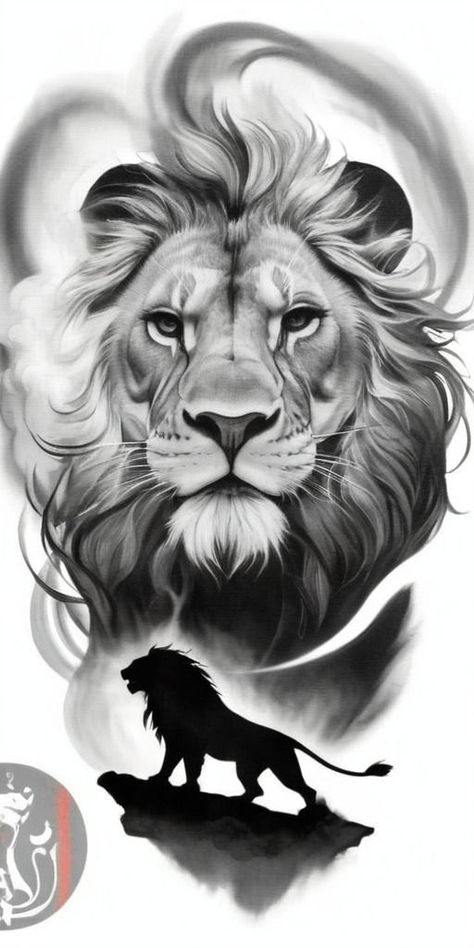 Lion Phoenix Tattoo, Realistic Lion Tattoo Design, Lion Tiger Tattoo, Tattoo Lion Design, Lion Tattoo Sketch, Leo Drawing, Lion Face Tattoo, Sketch Lion, Cool Animal Tattoos