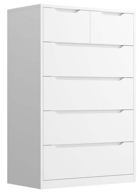 PRICES MAY VARY. 【Perfect Size & Saving Space】: The size of tall dresser for bedroom is 43.3"H X 27.5"W X15.7"D. The tall chest of drawers not only takes up less space, but also provides enough storage space to store clothes, scarves, socks, T-shirts, pants, sunglasses and toys. Keep the room clean at all times. 【6 Drawer Dresser & Smooth Metal Rai】l: We offer 2 types of drawers for classified storage, 4 large wood drawers for shirts, sweaters, long sleeves, etc., and 2 small wood drawers can be White Drawers Bedroom, White Dresser Bedroom, Living Room Chest, Room Wishlist, Small Bedroom Furniture, Dresser For Bedroom, Bedroom Drawers, Dream Apartment Decor, Closet Renovation