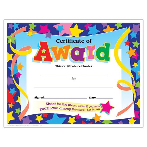 School Award Certificates, Free Printable Certificate Templates, Classroom Awards, Student Certificates, Kids Awards, Perfect Attendance, Accelerated Reader, School Awards, Honor Student