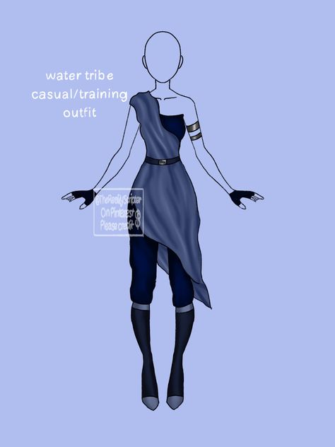 Avatar Outfit Ideas Water, Croquis, Atla Waterbender Outfit, Atla Shifting Outfits, Water Bender Costume, Water Tribe Outfits Female, Water Tribe Dress, Watertribe Outfits Atla, Avatar Water Bender Outfit