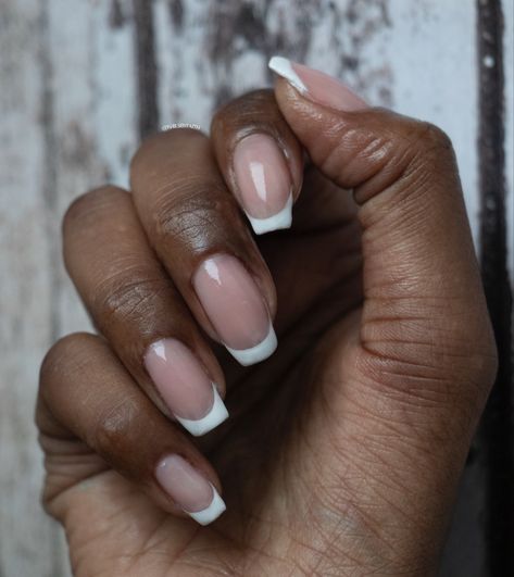 Tammy Taylor French Nails, French Manicures, Medium Square French Tip Nails, Nail Tips With Dip Powder, Short French Manicure, American Manicure Nails, Italy Nails, American Manicure, Tapered Square Nails