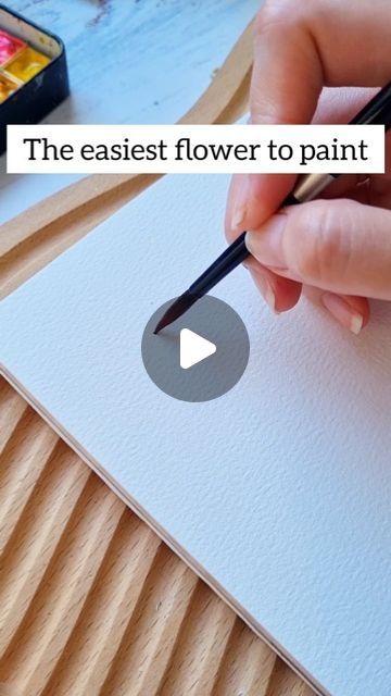 Easiest Watercolor Painting, Simple Watercolor Flowers Step By Step, Watercolor Flower Paintings Easy, Watercolour And Acrylic Painting, Painting Flowers With Watercolors, Watercolor Bird Tutorial Step By Step, Easy Painting Ideas On Canvas Watercolor, Watercolor For Beginners Tutorials, How To Start Watercolor Painting