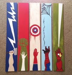 I'm thinking that these would make some awesome superhero bookmarks. Marvel Diy, Avengers Room, Marvel Room, Superhero Bedroom, Poison Ivy Batman, Superhero Room, Marvel Drawings, Panel Wall, Panel Wall Art