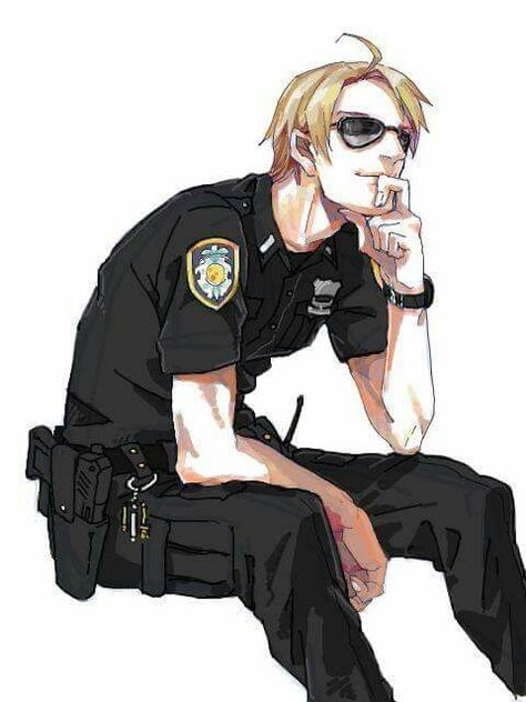 Would you trust him to be a cop? Police Art, America Hetalia, Alfred F Jones, Police Uniform, Aph America, Hetalia America, Hetalia Characters, Hetalia Axis Powers, Kaichou Wa Maid Sama