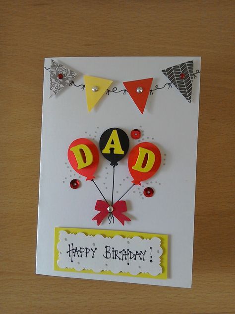 Cards To Make For Dads Birthday, Birthday Card Ideas For Papa, Happy Birthday Papa Cards Diy, Father Bday Cards, Handmade Card For Father Birthday, Greeting Card For Father Birthday, Home Made Birthday Cards For Dad, Daddy Birthday Cards From Kids, Happy Birthday Dad Cards Diy