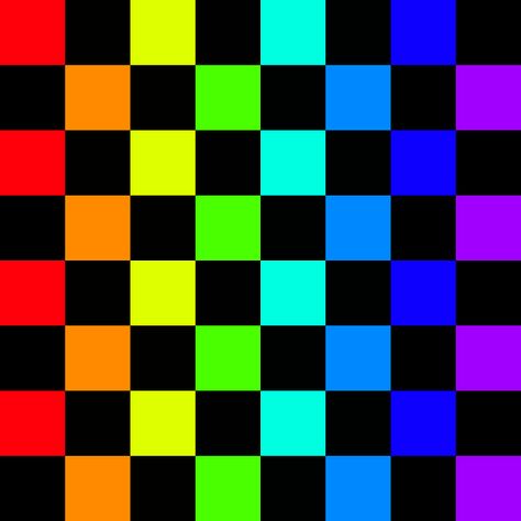 Rainbow Checkerboard, Rainbow, Pattern