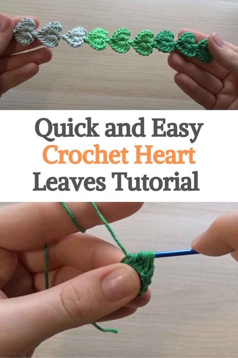 This tutorial is so quick and easy, but it makes crochet leaves prettier, or you can say crochet hearts too! The creator says that she finished this in less than an hour and the result was a beautiful crochet chain to show offThis DIY tutorial is slow and beginner friendly. It would make a beautiful bracelet, headband, wall hanging, gift, whatever your creative mind comes up with! Crochet Chain Patterns Free, Amigurumi Patterns, Crochet Chain Of Hearts Plant, Crochet Flower Chain Pattern, Crochet Chain Of Hearts, Crochet Heart Chain Free Pattern, String Of Hearts Crochet Pattern Free, Crochet Heart Chain, String Of Hearts Crochet Pattern