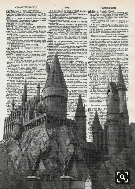 Newspaper Art painting Poster Harry Potter, Harry Potter Castle, Castle Drawing, Harry Potter Print, Tapeta Harry Potter, Harry Potter Poster, Buku Harry Potter, Theme Harry Potter, Images Harry Potter