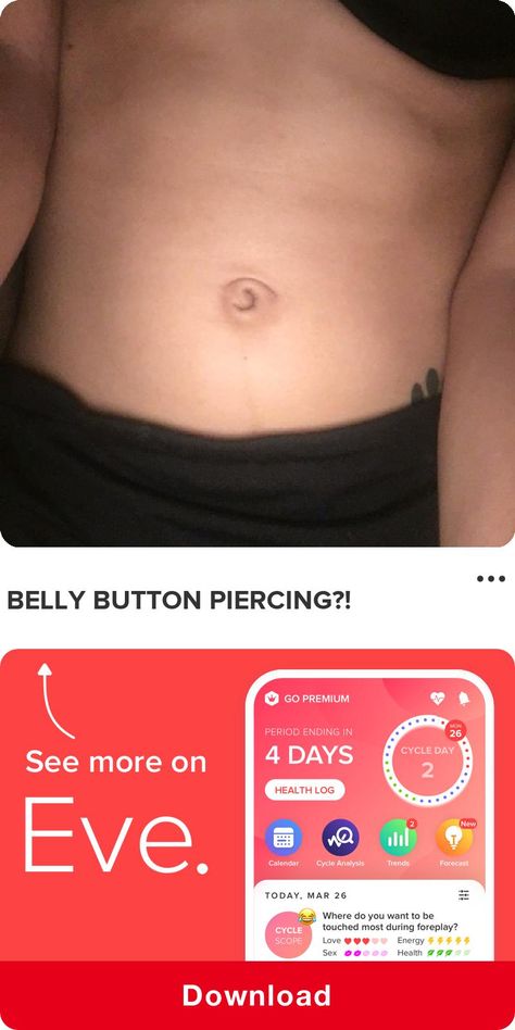 Belly button piercing?! - I have an outie belly button, would it look good or no? - See the rest of this post by downloading Eve - The Top Rated Period Belly Button, Outie Belly Button, Pregnancy Belly, Button Piercing, Love Energy, Belly Piercing, Belly Button Piercing, Piercing Tattoo, Top Rated