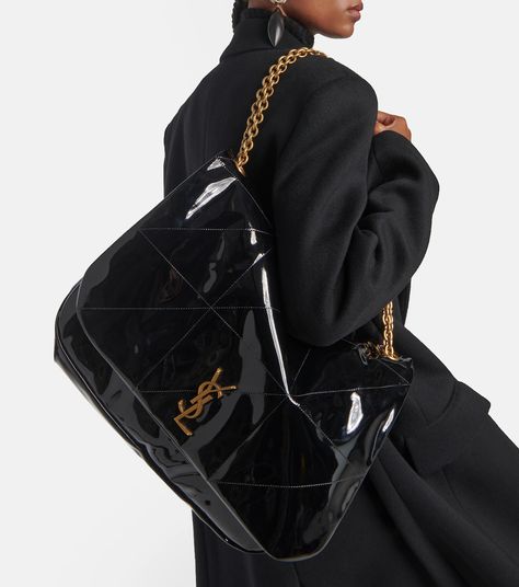 Jamie 4 3 Medium Patent Leather Shoulder Bag in Brown - Saint Laurent | Mytheresa Jamie Bochert, Saint Laurent Handbags, Elegant Bags, Runway Collection, Black Purses, Saint Laurent Bag, Black Cross Body Bag, Black Nylons, Luxury Retail