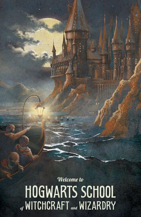 Just imagine pulling up in the middle of the night to your new home, ~Hogwarts~. | These Imagined Travel Posters Bring "Harry Potter" Spots To Life Harry Potter Travel Poster, Kunci Ukulele, Poster Harry Potter, Corinne Melanie, Harry Potter Travel, Wallpaper Harry Potter, Art Harry Potter, Welcome To Hogwarts, Harry Potter Poster