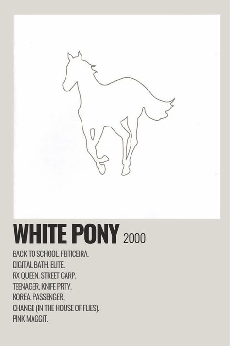 White Pony Album Cover, Music Album Covers Deftones, Deftones White Pony Album Cover, Deftones Poster Album Cover, Deftones Minimalist Poster, Deftones Music Poster, Deftones Poster White Pony, Deftones Band Poster, Deftones Aesthetic Poster