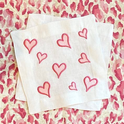 @gardenfollylinens posted to Instagram: Valentine's Day is two weeks away so now's the time to show your linens LOVE with our Scatter Hearts embroidery design! #embroideryart #embroidery #embroiderydesign #embroideryblanks #heartdesign #valentinesday #vday #valentinesdecor #finelinens #cocktailnapkins #pinkheart #bardecor #jointhegardenparty #jointhegardenclub #gardenfollyfinelinens Embroidery Design Software, Hearts Embroidery, Embroidery Napkins, Heart Machine Embroidery, Valentine Embroidery, Embroidery Blanks, Napkin Design, Design Embroidery, Fine Linens