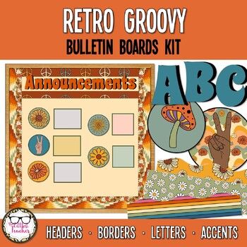 Get ready to be complimented on your fun and trendy 60s/ 70s retro groovy-themed classroom decor! This kit includes everything you need to create funky hippie bulletin boards and/ or classroom door displays.Colorful florals, peace signs, mushrooms, rainbow stripes, and psychedelic fonts come together for a far-out classroom theme that's perfect for middle or high school.- Spell out anything you like with the 4 sets of large bulletin board letters.- Frame your display or your white board with the colorful and one-of-a-kind borders.- Add a groovy retro vibe anywhere in your classroom with the round accent pieces.- Put together a quick bulletin board or word wall with one of the 13 different decorative headers.View the PREVIEW to see all the versatile resources that this kit is loaded with!Ev