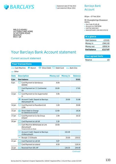 Your Barclays Bank Account statement Bank Account Template, Bank Account Statement, Barclays Bank, Account Statement, Statement Template, Checking Account, Bank Statement, Bank Account, Credit Cards