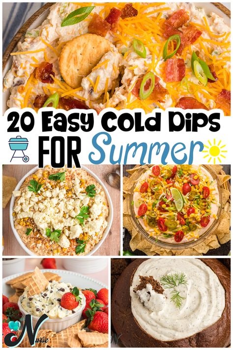 Get the party started with these irresistible cold dips for any occasion! From creamy classics to bold flavors, these recipes are sure to elevate your snack game. Perfect for summer gatherings, game nights, or simply indulging on a lazy afternoon. #PartyDips #ColdDips #SnackTime" Salty Dips For Parties, Dips And Drinks Party, Summer Poolside Dips, Cool Dip Recipes, Easy Dips For Picnic, Hot Day Snack Ideas, Easy Snack For Game Night, Dips That Can Sit Out, Party Food For Hot Weather