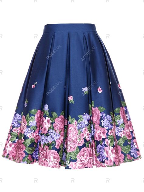 Plus Size Pleated-detail Floral Chambray Skirt , #Sponsored, #detail, #Pleated, #Size, #Skirt, #Chambray #affiliate Circular Skirt, Pentecostal Fashion, Chambray Skirt, Glitters Skirt, Gamine Style, Colorful Skirts, Solid Skirt, Midi Flare Skirt, Skirt Trends
