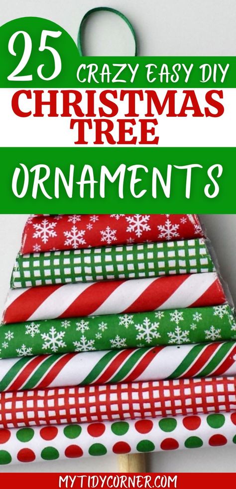 Easy Diy Christmas Tree, Cheap Christmas Ornaments, Christmas Tree Ornaments To Make, Diy Tree Ornaments, Christmas Tree Decor Ideas, Homemade Christmas Ornaments Diy, Tree Decor Ideas, Homemade Christmas Tree, Easy Christmas Ornaments