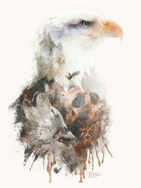 Pride Before the Fall Digital Art on Behance Double Exposure, Nature, Wolf Tattoos, Skull Art, Landscape Tattoo, Skull Painting, Nature Artwork, Forest Art, Canvas Print Display