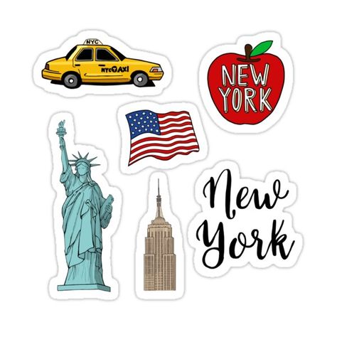 Decorate laptops, Hydro Flasks, cars and more with removable kiss-cut, vinyl decal stickers. Glossy, matte, and transparent options in various sizes. Super durable and water-resistant. New York Travel Sticker - NYC Nex York, New York Drawing, Scrapbooking 101, New York Theme, New York Logo, Travel Sticker, Nyc Travel, York Travel, New York City Travel