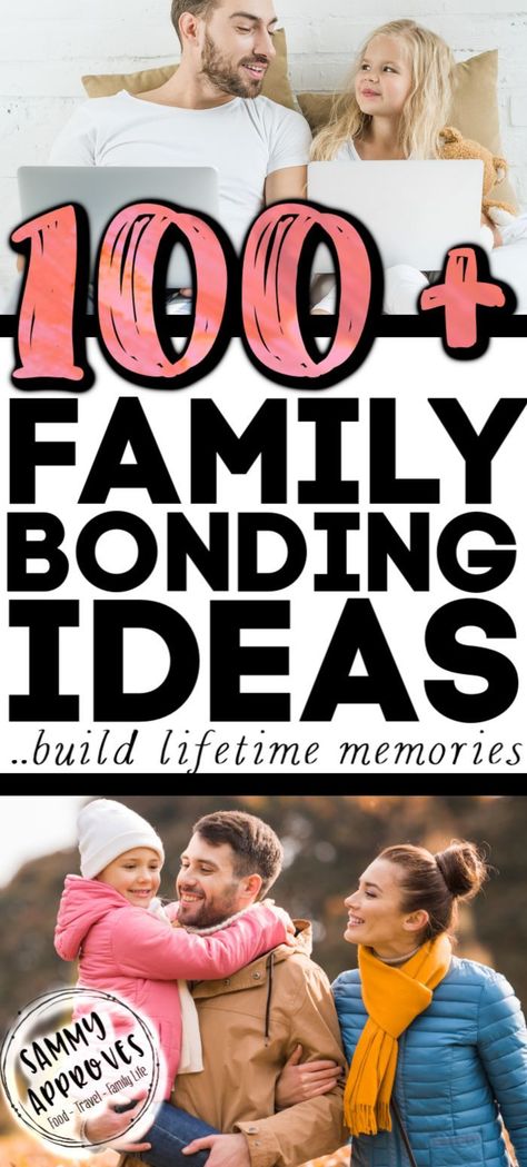 Spend a little time each week on one of these family bonding ideas to grow a closer relationship with your kids. So many fun activity ideas here for family night, vacations, family days with children. #familytime #familynight #kidsactivities #kidsideas #activities #motherhood #parenting #parents #familyhomeevening