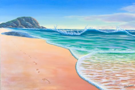 Painting Waves, Blue Beach House, Reflection And Refraction, Success Formula, Art Skills, Beach House Art, House Art, Art Courses, Blue Beach