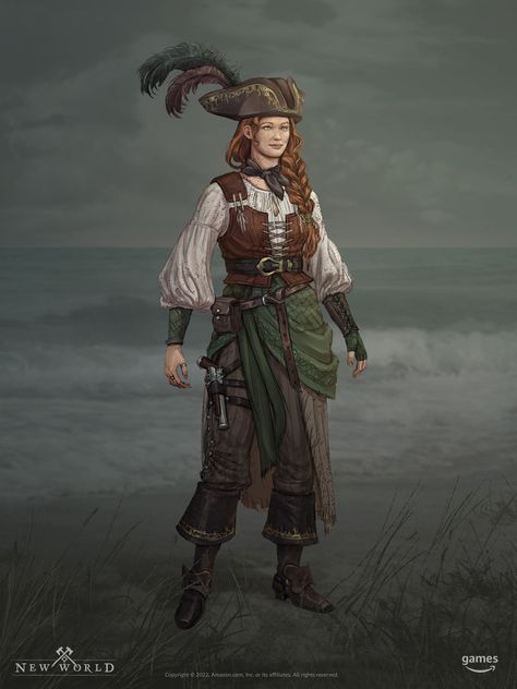 ArtStation - Grace O'Malley - Character Design Pirate Assassin, Grace O Malley, Pirate Fancy Dress, Grace O'malley, Edward Kenway, D D Races, Edwards Kenway, The Assassin, Pirate Queen