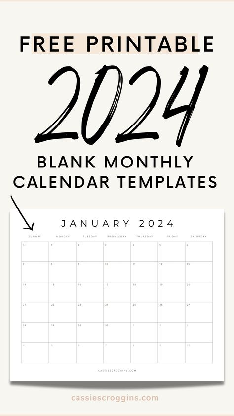 Get organized and plan out 2024 with these free printable blank 2024 calendar templates! Print all 12 months or each month individually! Like our most popular 2022 calendar printables and 2023 free printable calendars, were all set to plan ahead for 2024! These are the best calendars with a modern sleek design! January 2024, February 2024, March 2024, April 2024, May 2024, June 2024, July 2024, August 2024, September 2024, October 2024, November 2024, December 2024 #cassiescroggins 2024 Calender Ideas, Diy 2024 Calendar, June July August 2024 Printable Calendar, Free Planner Templates 2024, Monthly Calender Printables 2023, Calander 2024 Ideas, Free Printable School Year Calendar 2024-2025, Calender Printables 2024, 2024 Free Calendar Printable