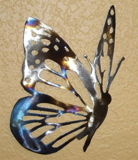 butterfly Sheet Metal Art, Butterfly Metal Art, Butterfly Art Projects, Metallic Butterfly, Metal Butterfly Wall Art, Pewter Art, Metal Butterfly, Swedish Style, Metal Wall Sculpture