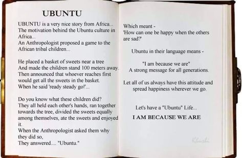 UBUNTU – “I am because we are” – an African story | Guyanese Online African Words, I Am An African, Value Quotes, Teaching Social Skills, African Proverb, Ayat Alkitab, Body Mind Spirit, Study Quotes, Rare Words
