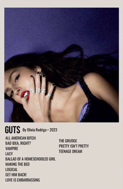 Guts Olivia Rodrigo, Minimalist Music, The Grudge, Music Poster Ideas, Music Collage, Music Poster Design, Minimal Poster, Music Album Covers, Getting Him Back