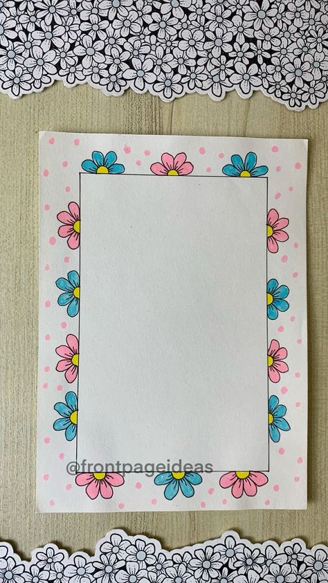 See more ideas about border designs, border templates, border clipart, border background, border frame, border illustration design image, Gold Border, Flower Border, Heart Border, Vector Border, Vintage Border. #border #frame #vector Cute Drawings For Front Page, Flower Drawing Design Border, Easy Book Cover Design, Border Design Project For School, Boarder Designs For Project, Project File Design Ideas School, File Paper Border Design, Asthetic Border Ideas For Projects, Front Page Ideas For Sketch Book