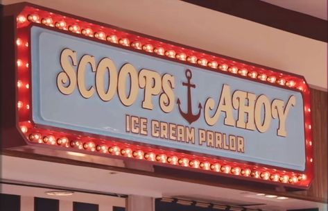 Stranger Things Season 3 - Scoops Ahoy at the mall food court! Scoops Ahoy, Photo Deco, Stranger Things Season 3, 80s Vibes, Baskin Robbins, 80s Aesthetic, Stranger Things Tv, Stranger Things Aesthetic, Retro Party