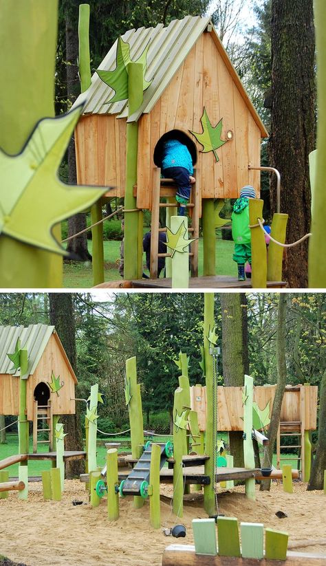 In the course of the park renovation, two new playgrounds were created in the historic Schwanenteichanlage Mittweida, which above all significantly increase the recreational quality and attractiveness of the green area. One of the playgrounds has a "tree-leave-compost-theme" and especially attracts smaller children with its fresh green colours, beautiful wood and leave details.
By Rehwaldt Landscape Architects
-
#playground #wood #landscapedesign #landscapearchitecture #kids #rehwaldt #green Playground Wood, Wood Playground, Dino Park, Green Colours, Children Park, Natural Playground, Playground Design, Landscape Architects, Indoor Playground