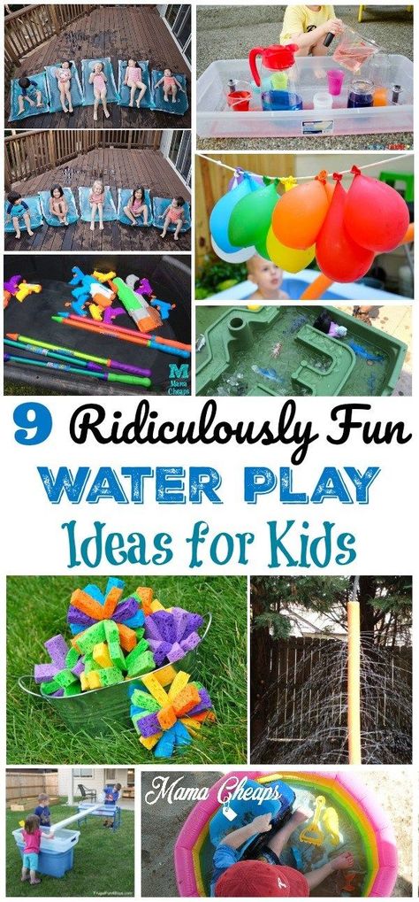 Diy Water Park, Fun Camping Ideas For Kids, Kids Water Party, Camping Ideas For Kids, Water Play Ideas, Camping With Baby, Fun Camping Ideas, Water Birthday Parties, Play Ideas For Kids