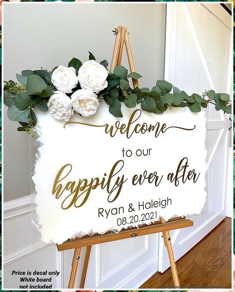 Wedding Signs - Have you ever feel like you're wasting your time looking? Visit to get what you desire from one of the worlds largest online store! Take action IMMEDIATELY! Welcome To My Wedding Sign, Wedding Here Sign, Wedding Signs Clear, Wedding Decor Welcome Sign, Wedding Glass Welcome Sign, Pictures For Wedding Decor, Wedding Easel Decoration Ideas, Easy Wedding Signs, Different Wedding Signs