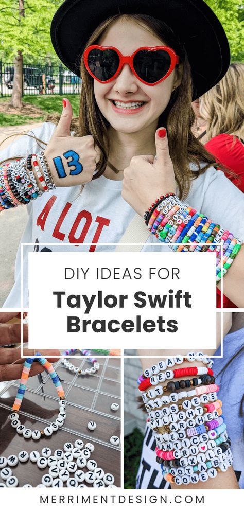 Get ideas for making DIY Taylor Swift bead bracelets for the Eras Tour concert! See our list of ideas for words and Taylor's lyrics to spell using alphabet beads, plus our recommended bead kit for the best beads for making friendship bracelets. I'll even show you the best way to tie bead bracelets so the elastic string is secure and the beads stay put. Making Taylor Swift bracelets to trade is so much fun. Like Taylor says, let's make all the friendship bracelets! Words To Put On Beaded Bracelets Taylor Swift, Taylor Swift Eras Beaded Bracelets, Bead Bracelet Words Ideas Taylor Swift, Beaded Bracelets Diy Taylor Swift, Diy Eras Tour Bracelet, Taylor Swift Friendship Bracelet Ideas Diy, Friendship Bracelets Sayings, How To Make Taylor Swift Friendship Bracelets, Taylor Swift Bracelet Inspiration