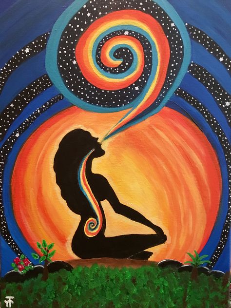 Mindfulness Painting Ideas, Simple Spiritual Paintings, Spiritual Drawings Ideas Aesthetic, Spiritual Art Painting Easy, Spiritual Art Easy, Spiritual Art Drawings Easy, Easy Spiritual Paintings, Healing Art Drawing, Spiritual Canvas Painting Ideas